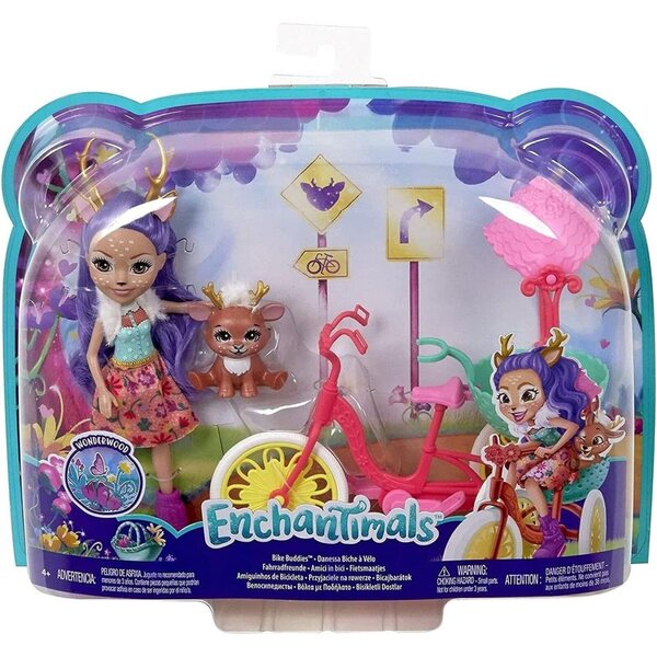 Enchantimals Fahrrad-Spielset mit Danessa Deer und Sprint Fawn, Spiel für 4+ Jahre