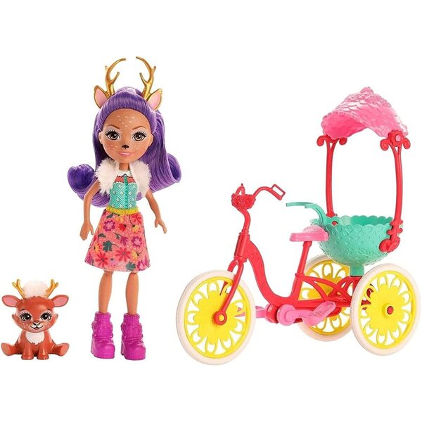 Enchantimals Fahrrad-Spielset mit Danessa Deer und Sprint Fawn, Spiel für 4+ Jahre