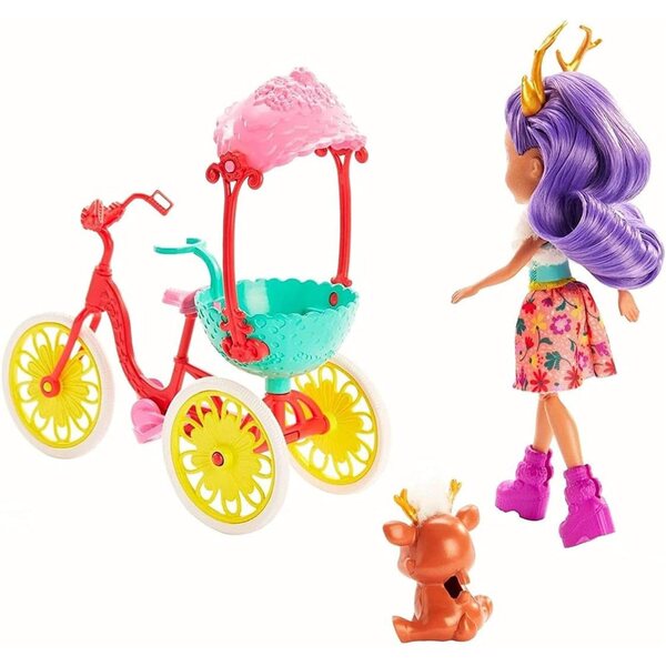 Enchantimals Fahrrad-Spielset mit Danessa Deer und Sprint Fawn, Spiel für 4+ Jahre
