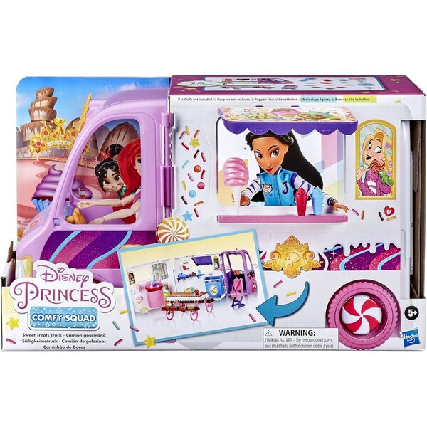 Disney Princess Comfy Squad Eiswagen mit 16 Zubehörteilen und Kekstisch