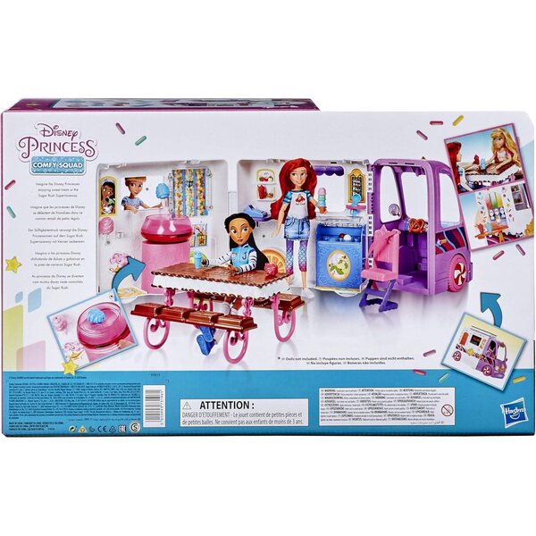 Disney Princess Comfy Squad Eiswagen mit 16 Zubehörteilen und Kekstisch