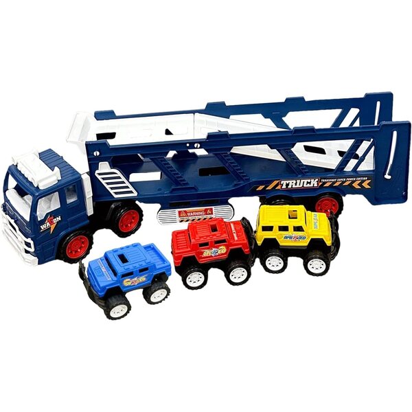 XGarage Spielzeugtransporter mit Rampe und 3 Mini-Trägheitsautos für Kinder