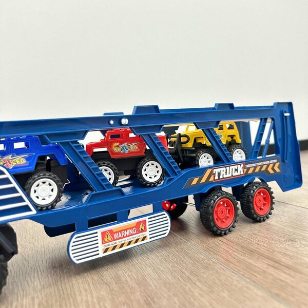 XGarage Spielzeugtransporter mit Rampe und 3 Mini-Trägheitsautos für Kinder