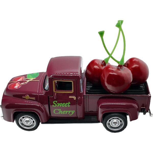 Camion decorativo vintage con frutta artificiale per casa, cucina e mensole