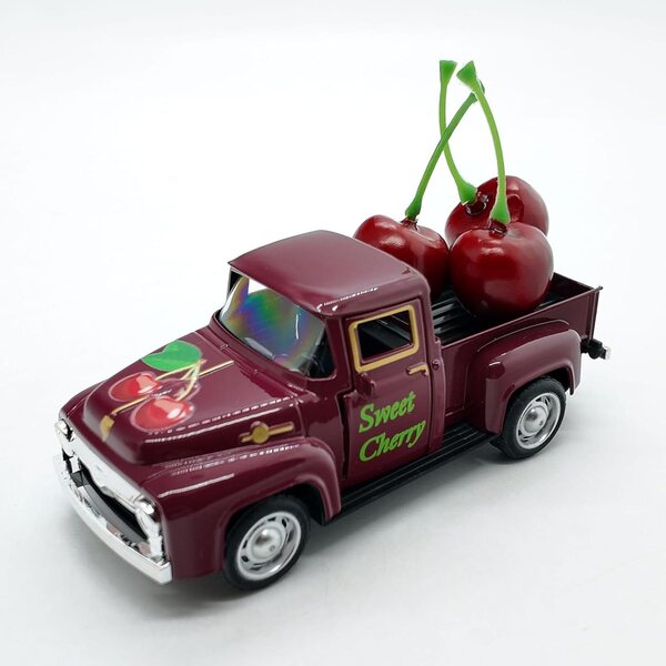 Camion decorativo vintage con frutta artificiale per casa, cucina e mensole