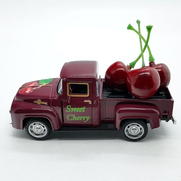 Camion decorativo vintage con frutta artificiale per casa, cucina e mensole