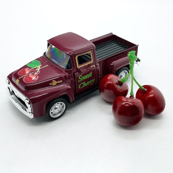 Camion decorativo vintage con frutta artificiale per casa, cucina e mensole
