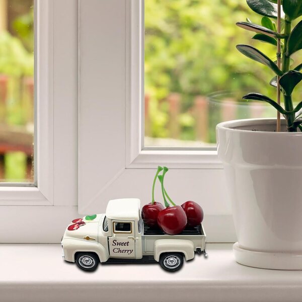 Decorazione Camion Rustico con 3 Frutti Finti per Casa, Cucina e Mensola