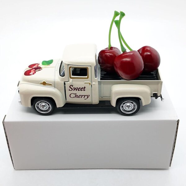 Decorazione Camion Rustico con 3 Frutti Finti per Casa, Cucina e Mensola