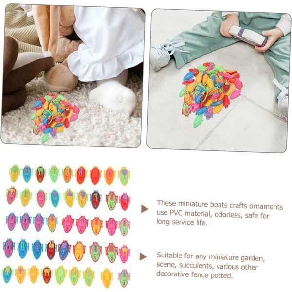 ifundom 30 pezzi mini barche giocattolo decorazione tavolo in PVC colori casuali