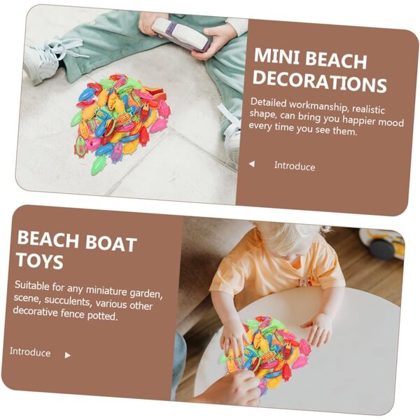 ifundom 30 pezzi mini barche giocattolo decorazione tavolo in PVC colori casuali