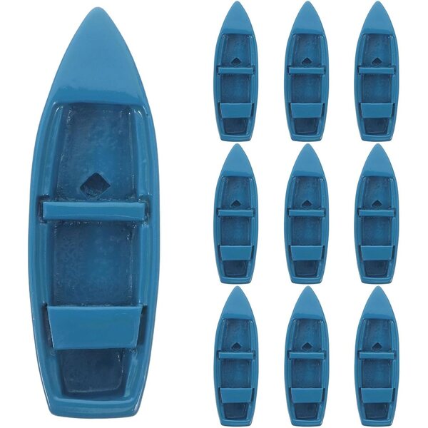 Mini Yacht in Resina Blu 10 Pezzi - Decorazione Realistica per Micro Paesaggi Nautici
