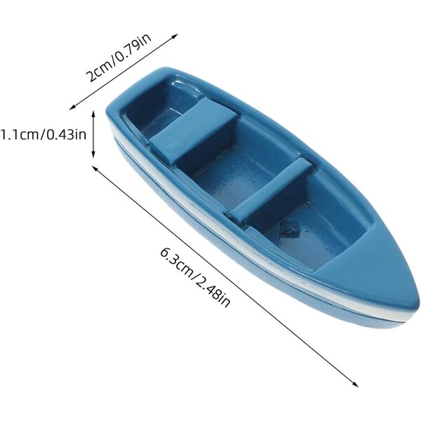 Mini Yacht in Resina Blu 10 Pezzi - Decorazione Realistica per Micro Paesaggi Nautici