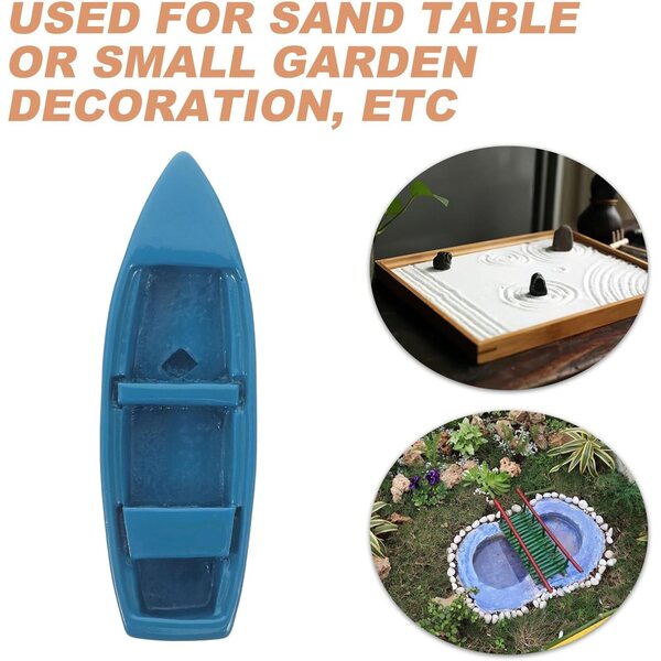 Mini Yacht in Resina Blu 10 Pezzi - Decorazione Realistica per Micro Paesaggi Nautici