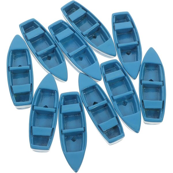 Set 10 Mini Barche a Vela in Resina per Collezioni e Decorazioni Tematiche Oceano