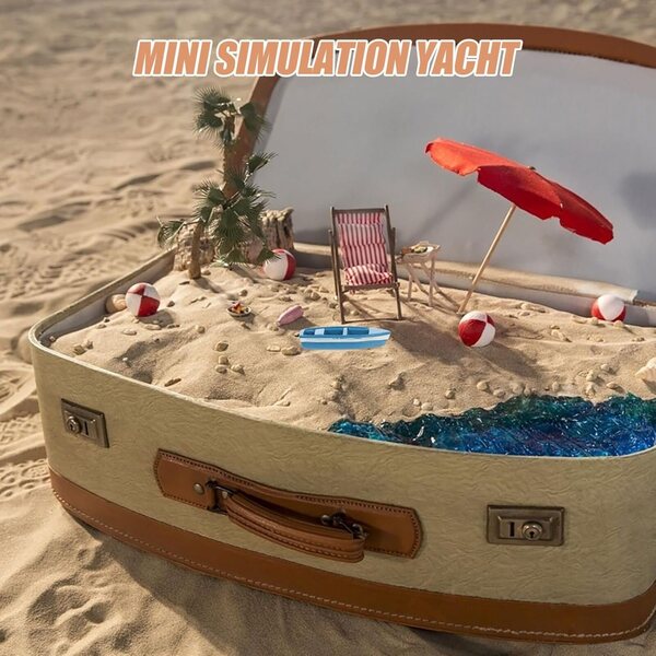 Set 10 Mini Barche a Vela in Resina per Collezioni e Decorazioni Tematiche Oceano