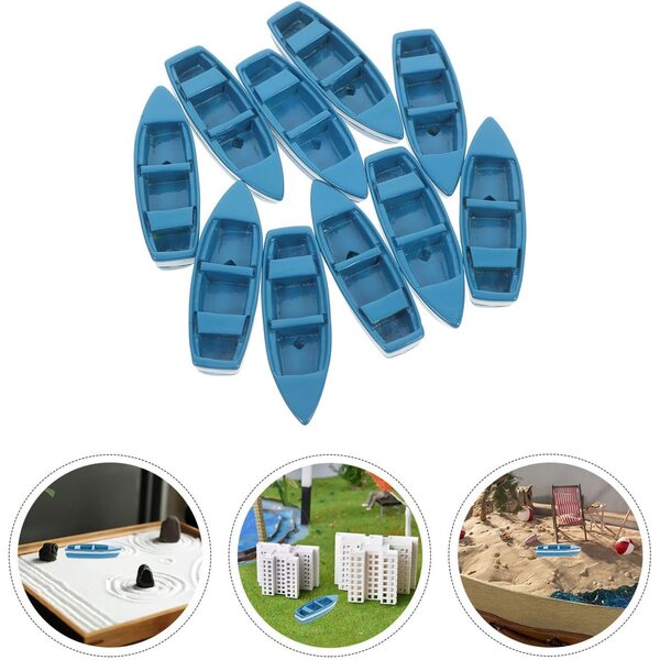 Set 10 Mini Barche a Vela in Resina per Collezioni e Decorazioni Tematiche Oceano