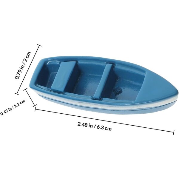 Set 10 Mini Yacht in Resina Blu per Micro Paesaggi e Decorazioni Nautiche