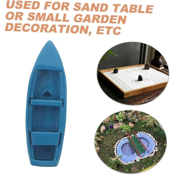 Set 10 Mini Yacht in Resina Blu per Decorazioni Giardino delle Fate e Diorami