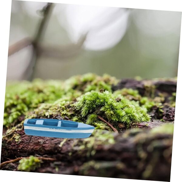 Set 10 Mini Yacht in Resina Blu per Decorazioni Giardino delle Fate e Diorami