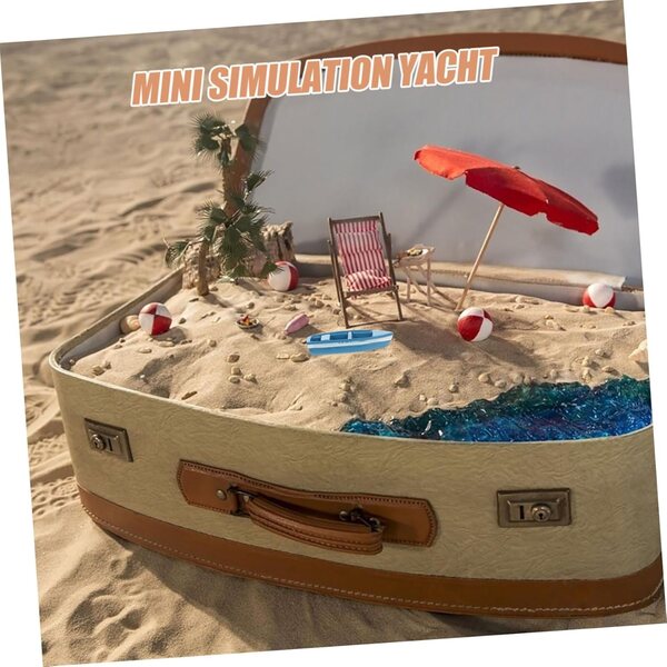 Set 10 Mini Yacht in Resina Blu per Decorazioni Giardino delle Fate e Diorami