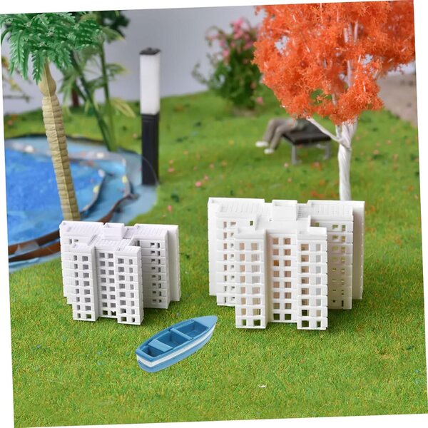 Set 10 Mini Yacht in Resina Blu per Decorazioni Giardino delle Fate e Diorami