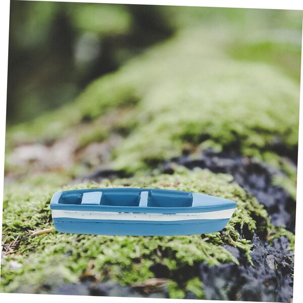 Set 10 Mini Yacht in Resina Blu per Decorazioni Giardino delle Fate e Diorami