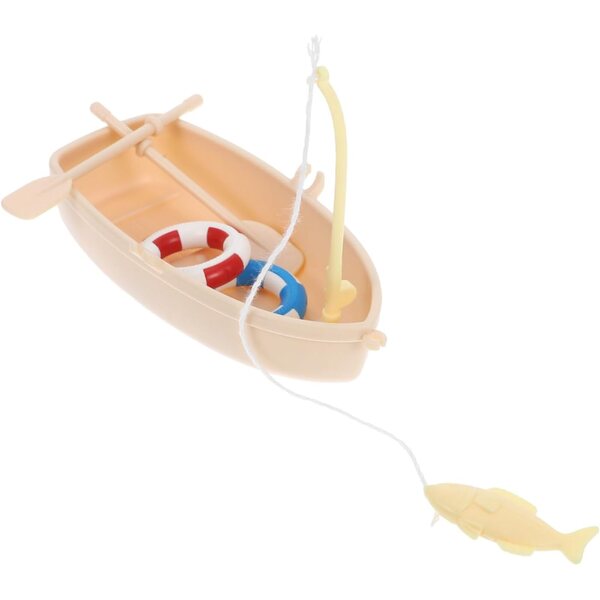Barca da Pesca in Miniatura Garneck con Accessori per Acquari e Micropaesaggi