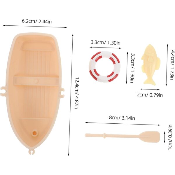 Barca da Pesca in Miniatura Garneck con Accessori per Acquari e Micropaesaggi