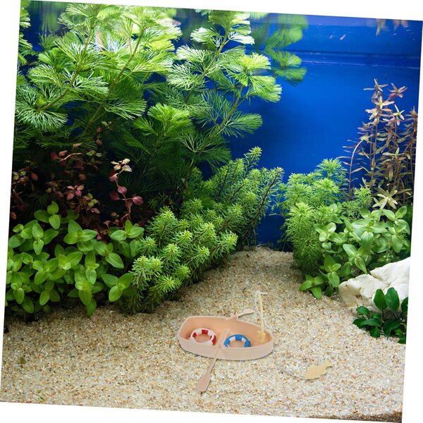 Barca da Pesca in Miniatura Garneck con Accessori per Acquari e Micropaesaggi