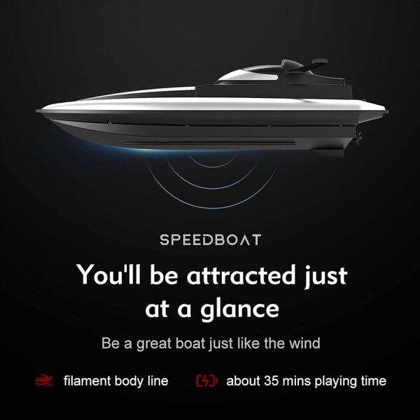 Barca RC Alta Velocità 2,4 GHz Motore Spazzolato ABS 15-20 km/h 8+ Anni