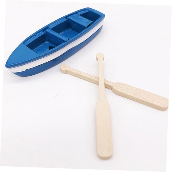 UPKOCH Set 3 Miniature Barche in Resina con Pagaie in Legno, Decorazioni Casa e Bambole