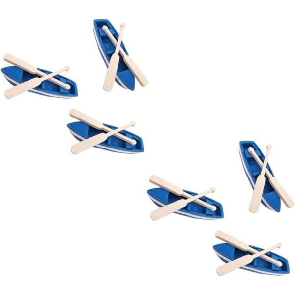 HEMOTON 6 Set Ornamenti Mini Barche in Resina e Legno Decorazioni Barche a Vela