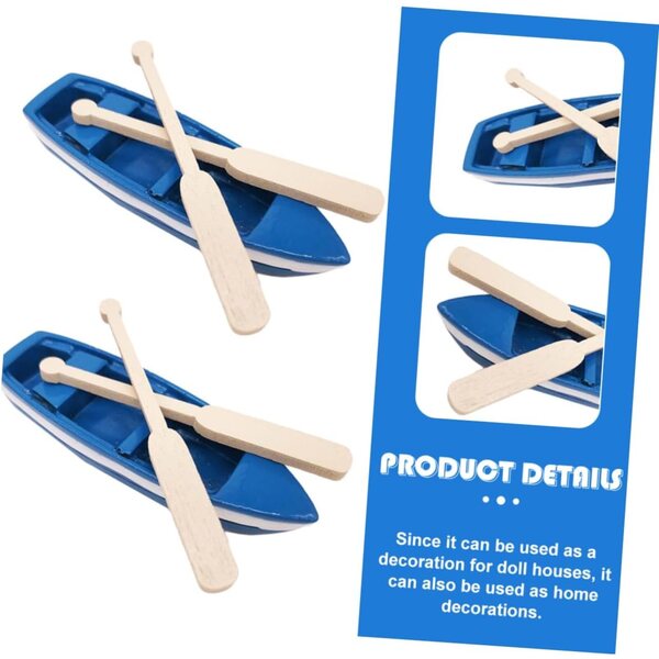 HEMOTON 6 Set Ornamenti Mini Barche in Resina e Legno Decorazioni Barche a Vela