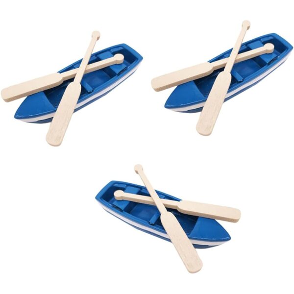 HEMOTON 6 Set Ornamenti Mini Barche in Resina e Legno Decorazioni Barche a Vela