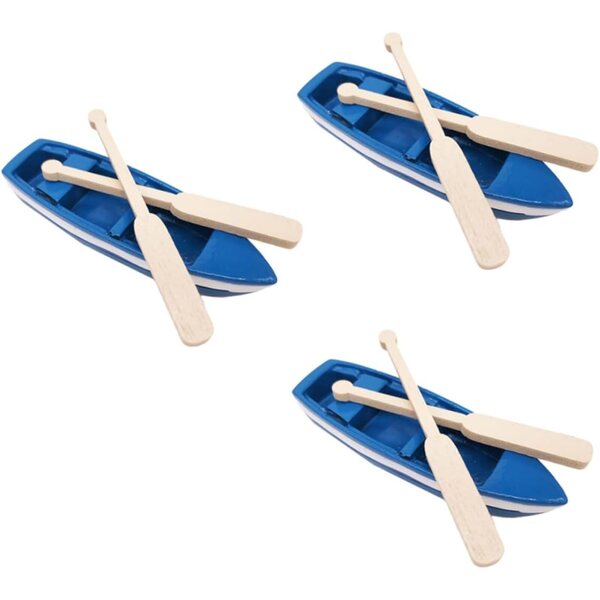 HEMOTON 6 Set Ornamenti Mini Barche in Resina e Legno Decorazioni Barche a Vela