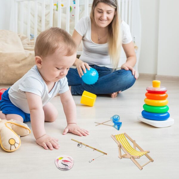 Angelruten-Spielzeug, 5-teiliges realistisches Set für Puppenhaus und Spielen