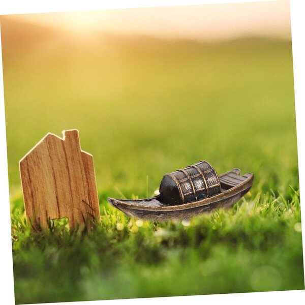 Mini Barca in Miniatura TOPBATHY in Rame per Decorazioni Casa e Paesaggi Rustici