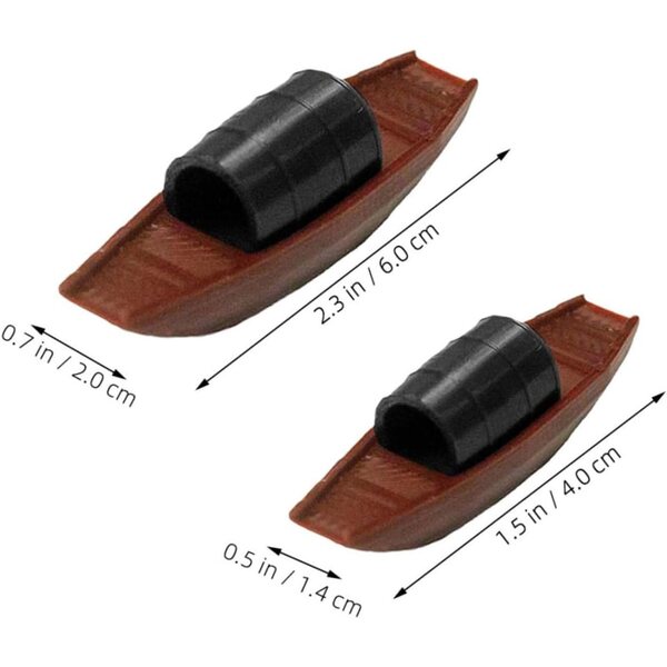 UPKOCH Set 2 Mini Barche Rustiche in Plastica per Decorazioni Acquari e Paesaggi