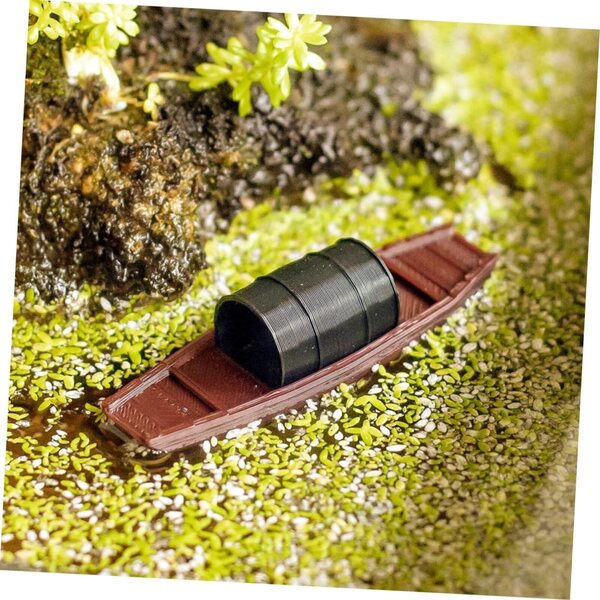 UPKOCH Set 2 Mini Barche Rustiche in Plastica per Decorazioni Acquari e Paesaggi