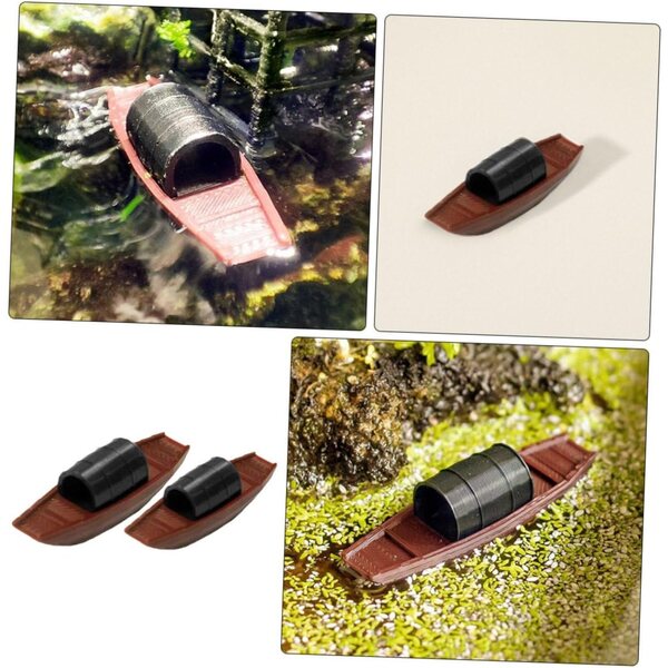 UPKOCH Set 2 Mini Barche Rustiche in Plastica per Decorazioni Acquari e Paesaggi