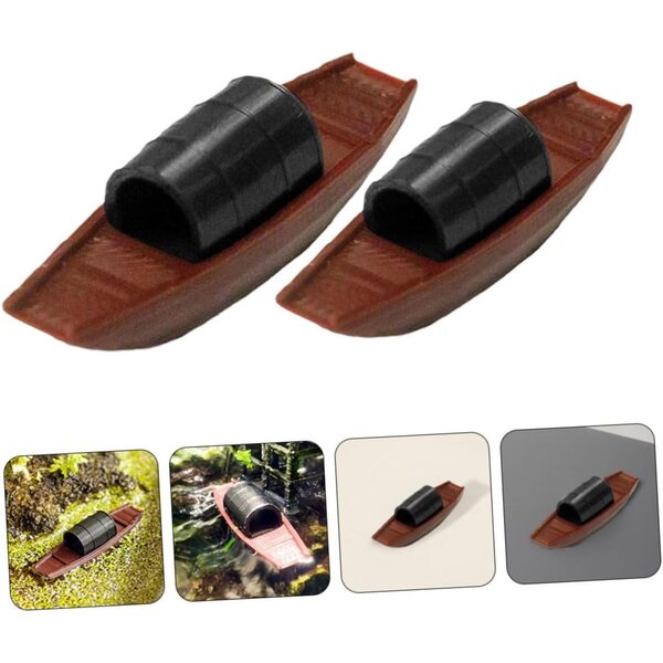 UPKOCH Set 2 Mini Barche Rustiche in Plastica per Decorazioni Acquari e Paesaggi