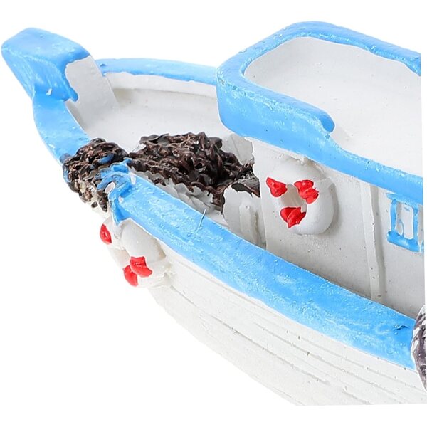 IMIKEYA Mini Barca a Vela in Resina Blu - Decorazione Marina Artigianale per Tavolo
