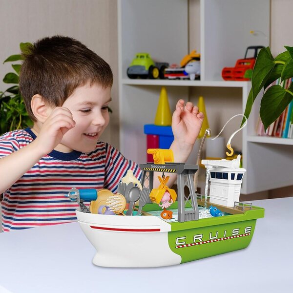 Giocattoli Barche per Giochi d'Acqua con Rubinetto Motorizzato e Accessori per Bambini