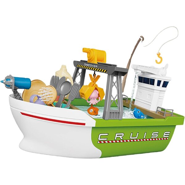 Giocattoli Barche per Giochi d'Acqua con Rubinetto Motorizzato e Accessori per Bambini