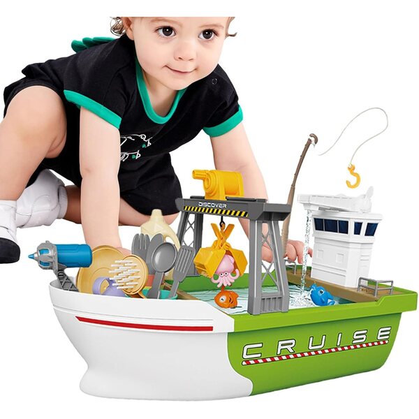 Giocattoli Barche per Giochi d'Acqua con Rubinetto Motorizzato e Accessori per Bambini