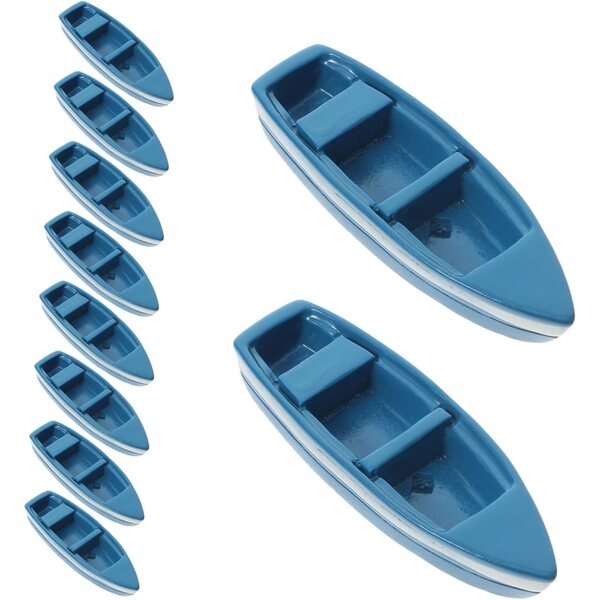 VICASKY 10 Mini Yacht in Resina per Micropaesaggi, Decorazioni Casa Costiera e Case delle Bambole