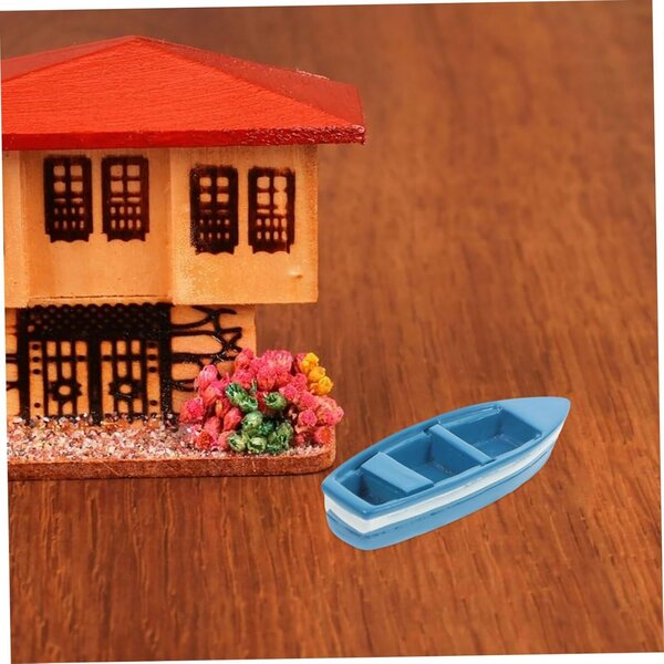VICASKY 10 Mini Yacht in Resina per Micropaesaggi, Decorazioni Casa Costiera e Case delle Bambole