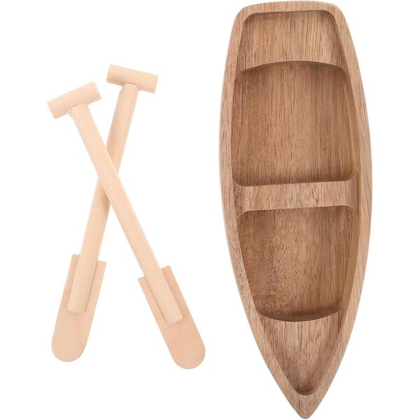 Mini barca a vela in legno intagliata a mano per decorazioni e modellismo