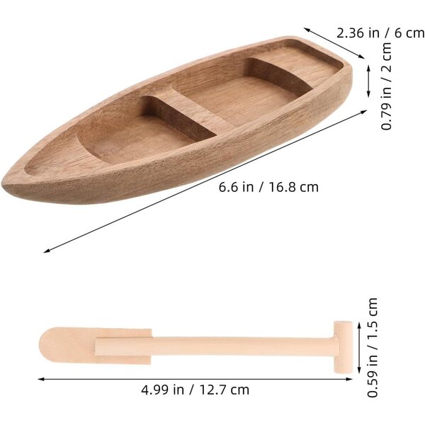 Mini barca a vela in legno intagliata a mano per decorazioni e modellismo